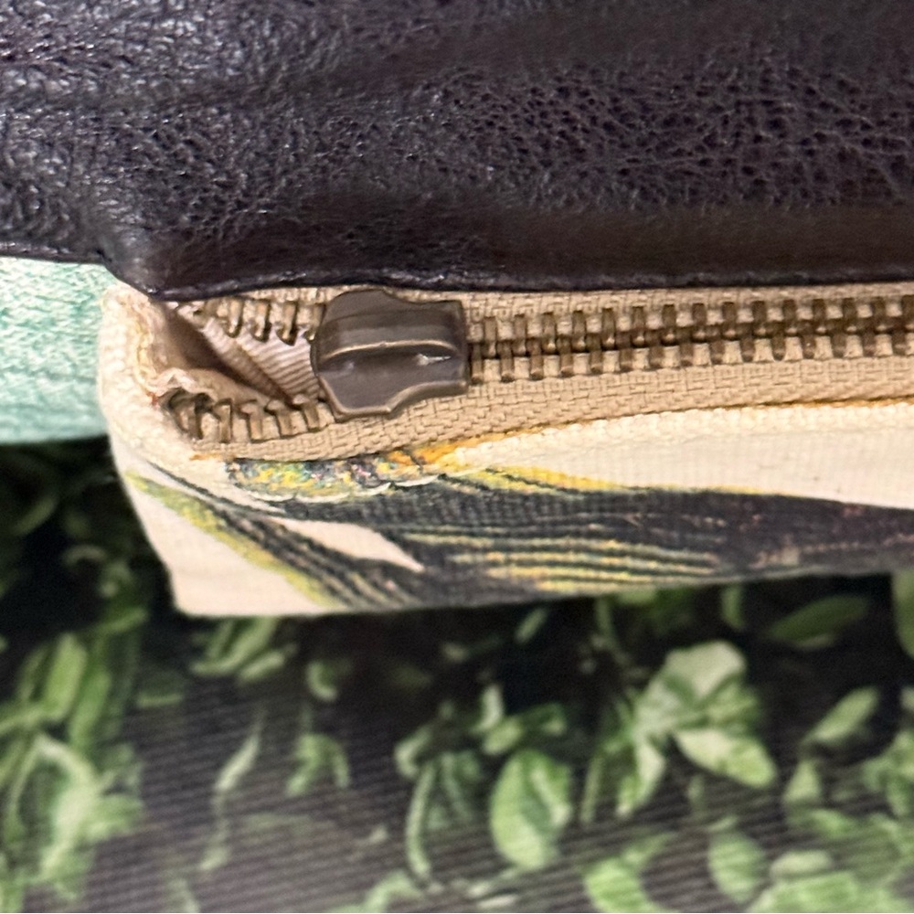 Anthropologie Jasper & Jeera Parrot Print Satchel with Black Leather Strap - Picture 15 of 15